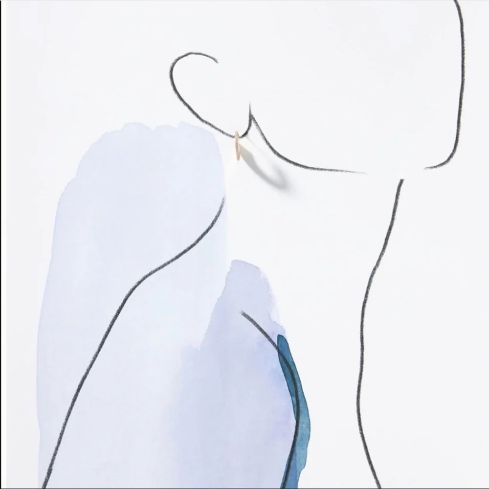 Anthropologie Ridged crystal huggie hoop earring - Picture 7 of 16